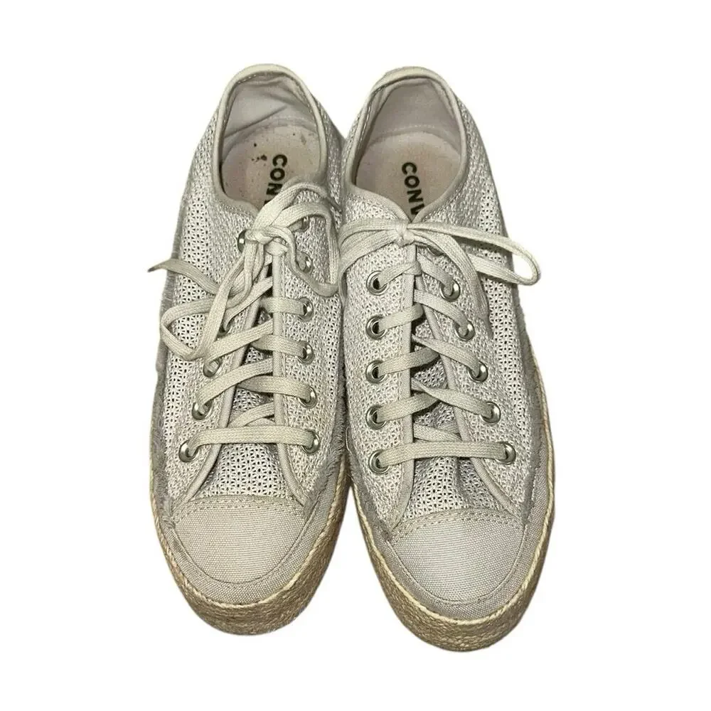 Converse Gray Knit Espadrille Platform Sneakers Women's‎ 8.5